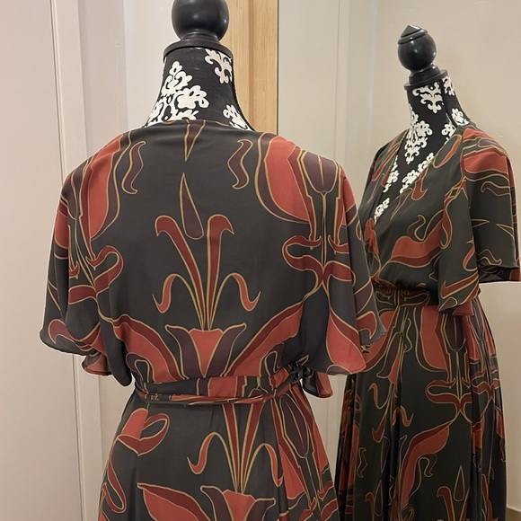 Free People Printed Wrap Maxi Dress size small/P - Picture 7 of 10